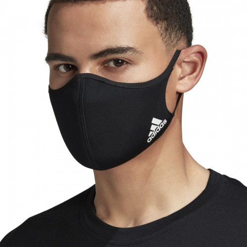 Adidas, Mascarilla Deportiva, 2 Capas, Unisex, Negro, Uso