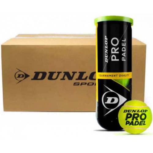 Dunlop Pelota Pádel Pro, Caja de 24 Botes, Bote 3 Pelotas